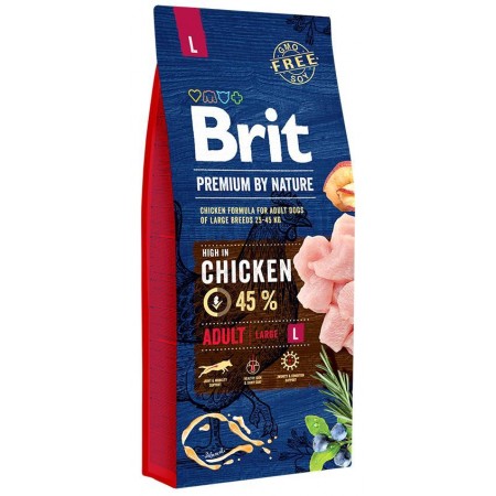 Brit Premium Adult Large L КУРКА корм для дорослих собак великих порід 15 кг (170827)